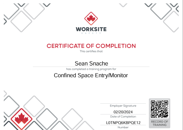 Certificate of Completion12