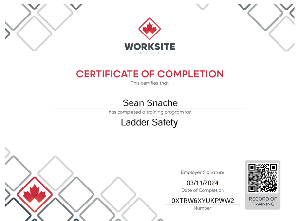 Certificate of Completion13